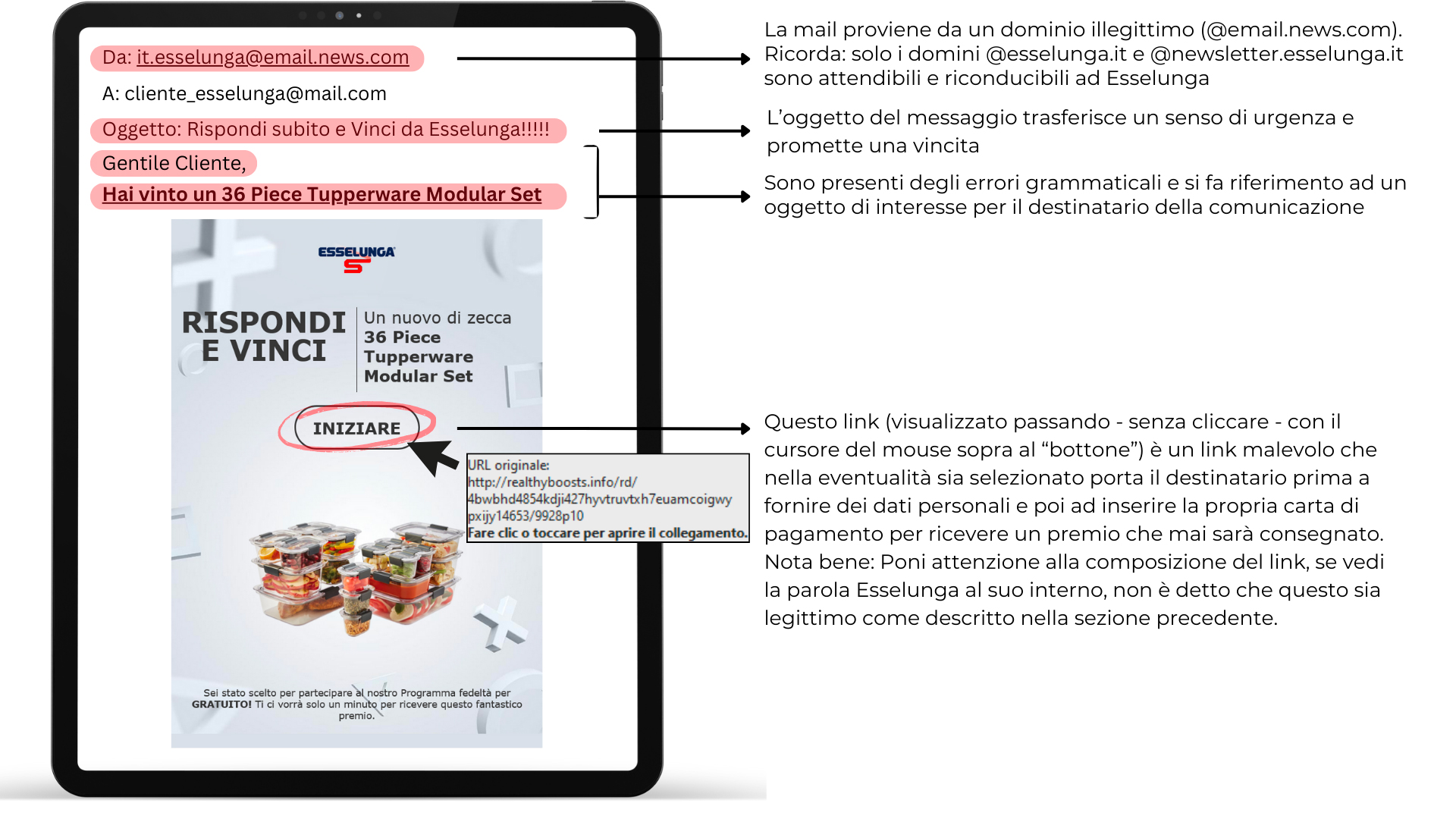 come riconoscere una mail phishing