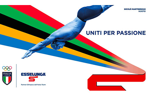 Esselunga, manifesto uniti per passione nuoto, Nicolò Martinenghi