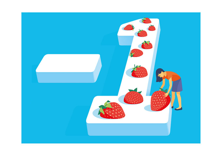 grafica rappresentante il numero -1 mese