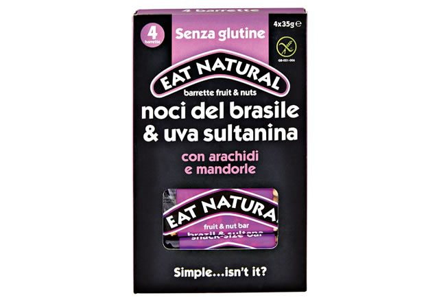 eat natural - barretta noci del brasile ed uva sultanina