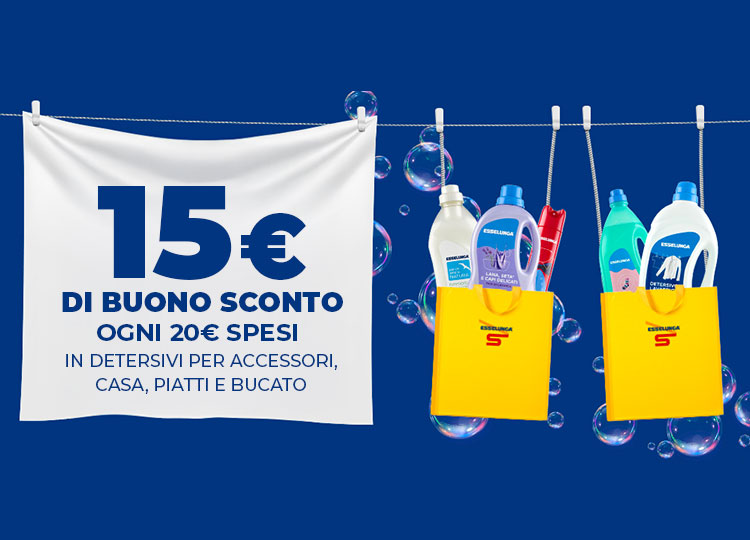 chashback 15 euro di buono sconto ogni 20 euro di spesa