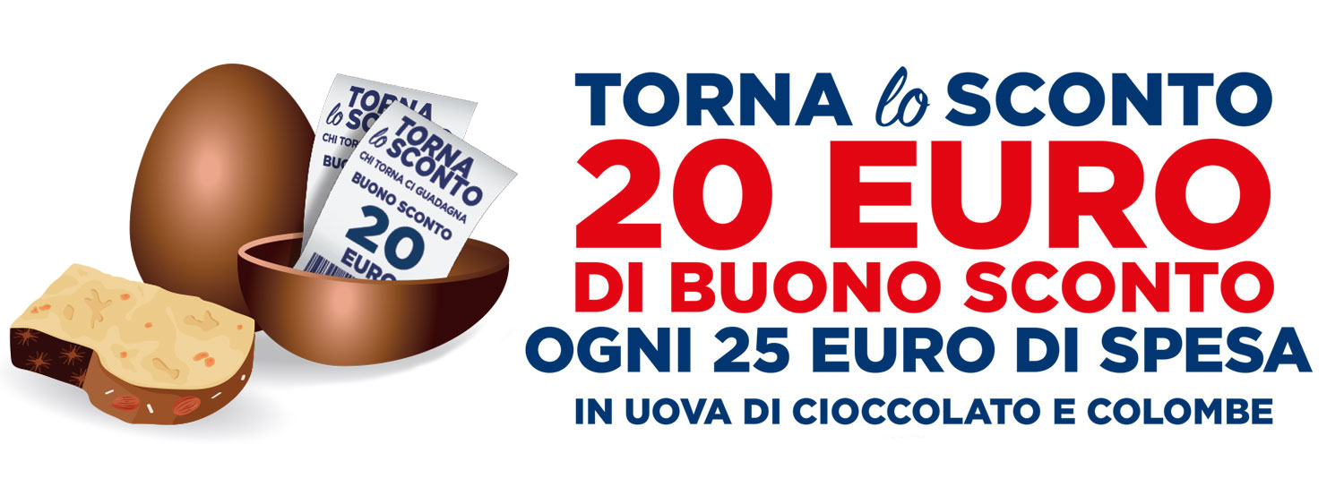 20 euro di buono sconto ogni 25€ di spesa